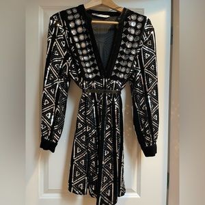 ZARA NWOT Black velvet mini in medium dress